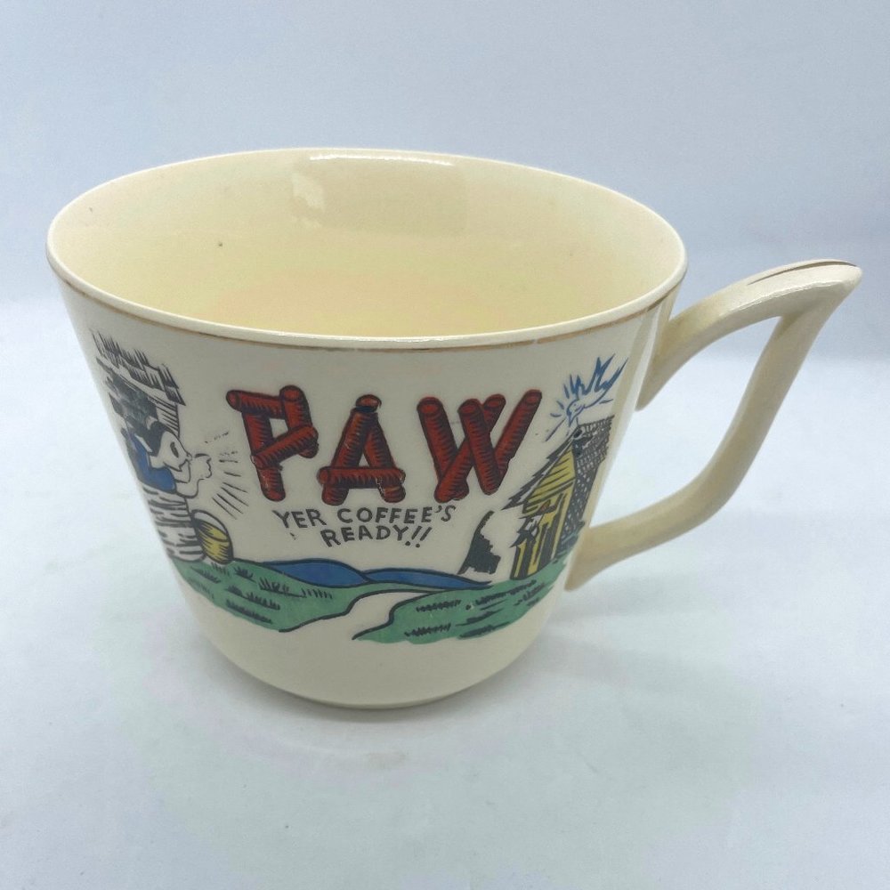 Vintage Hillbilly 'Paw Yer Coffee's Ready!!' Comic Coffee Cup Ceramic~Made Japan